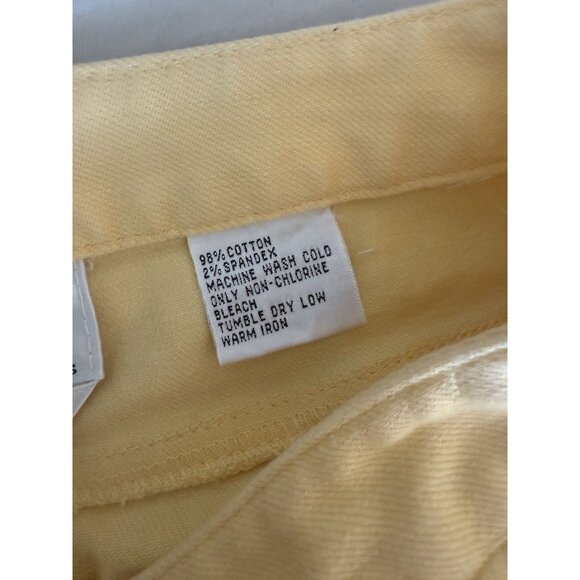 Talbots Petites Straight Leg Jeans Size 8 Stretch Butter Yellow High Rise Preppy - Picture 8 of 9